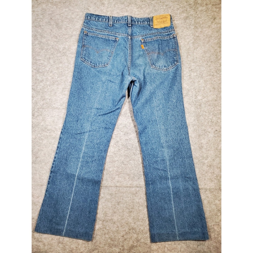 Vintage Levi's 517‎ Orange Tab Bootcut Jeans (Fits 33x29) 80s Rodeo Read